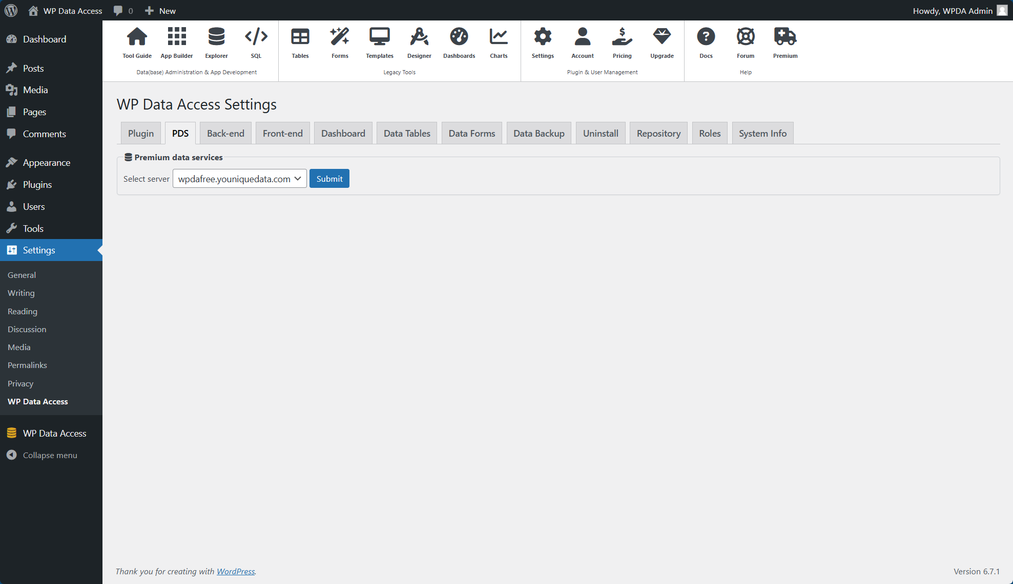 WP Data Access - Enable Premium Data Service