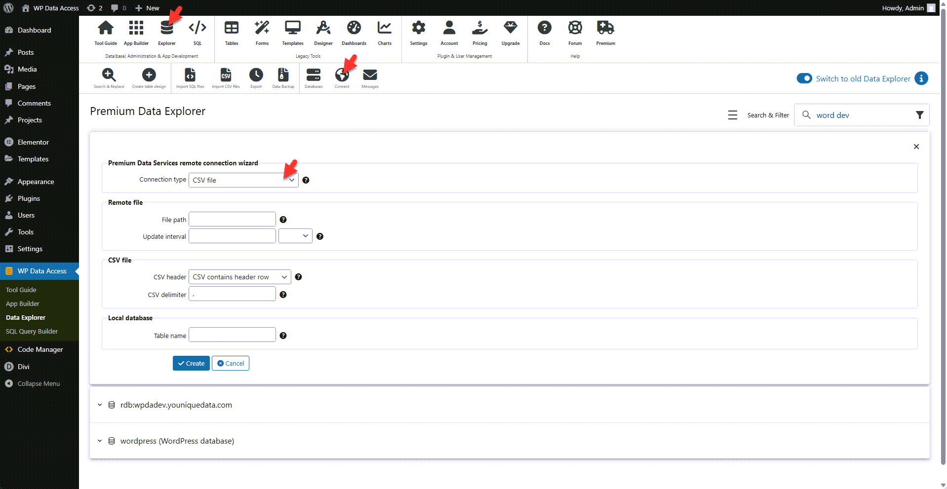 WP Data Access - Remote Connection Wizard - CSV Files