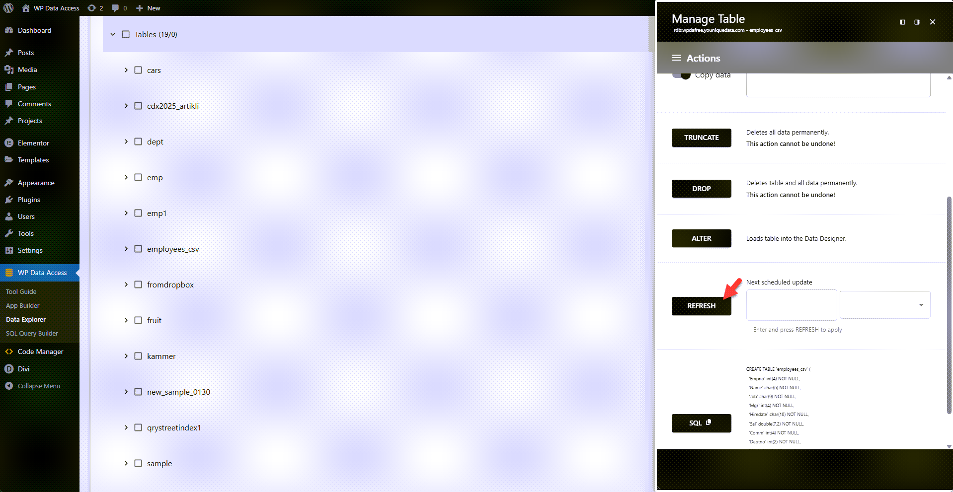 WP Data Access - Premium Data Services - Manual Synchronization